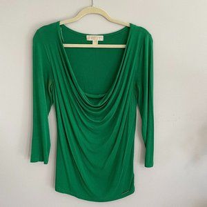Michael Kors Drape Neck 3/4 Sleeve Tee